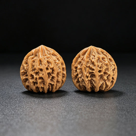 "Holy Flame Medallion / Sheng Huo Ling" Heirloom Collection Wenwan Walnuts Pair | 33.0mm x 31.0mm | SHL-SY1F7 - ThePatinaProject