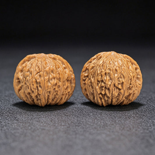 "Hydrangea" Xiuqiu Wenwan Walnuts Pair | 41.0mm x 34.0mm | XQ-101SY - ThePatinaProject
