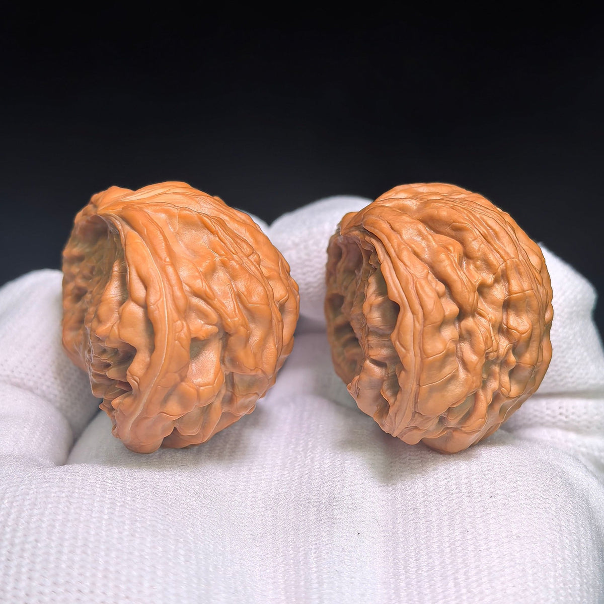 "Iron Hammer Treasure Bowl Snake Head" TieChui JuBaoPan SheTou TCJBP-CG1B1E Wenwan Walnuts Collector Pair | 41.0mm x 29.0mm | Stock ID: TCJBP-CG1B1E - ThePatinaProject