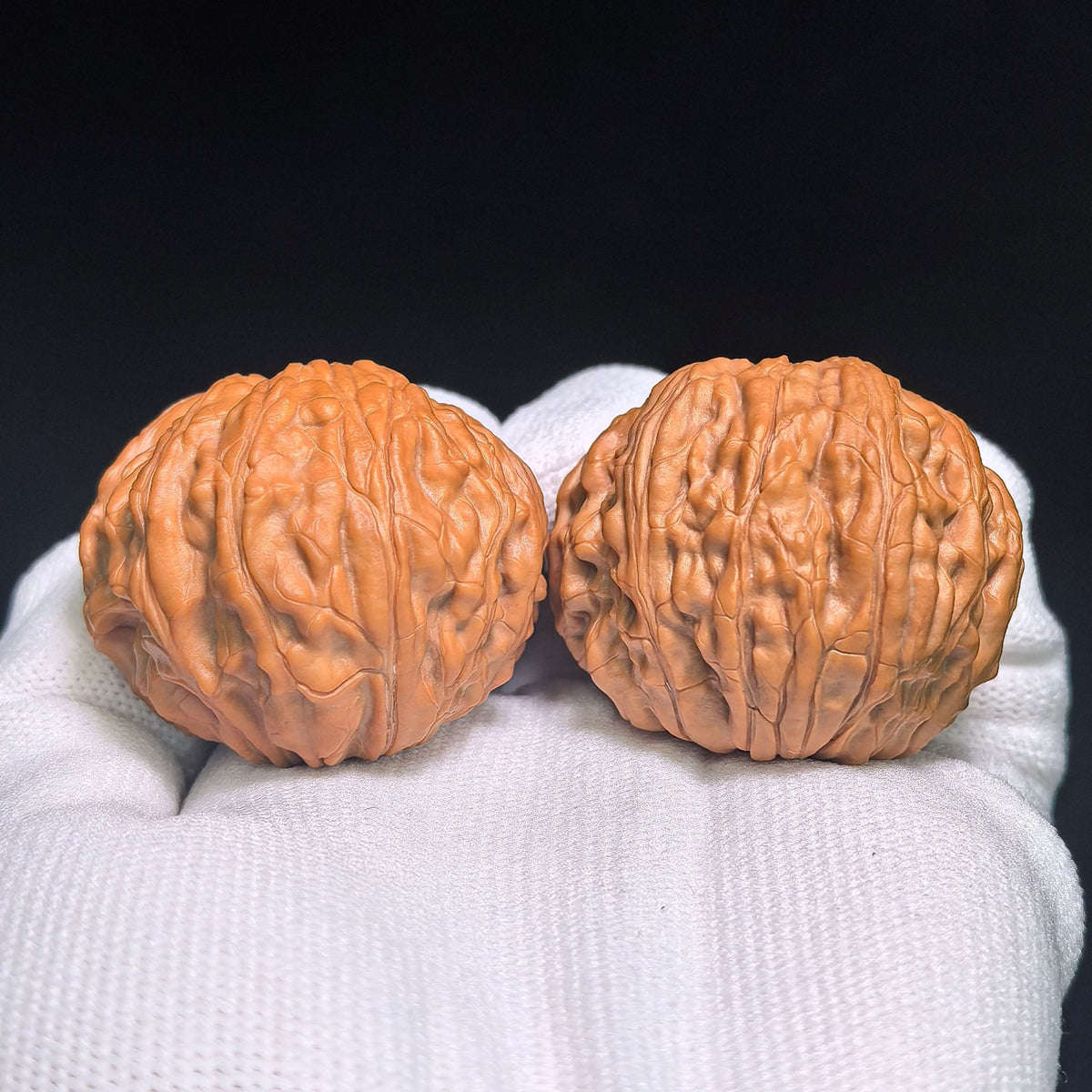 "Iron Hammer Treasure Bowl Snake Head" TieChui JuBaoPan SheTou TCJBP-CG1B1E Wenwan Walnuts Collector Pair | 41.0mm x 29.0mm | Stock ID: TCJBP-CG1B1E - ThePatinaProject
