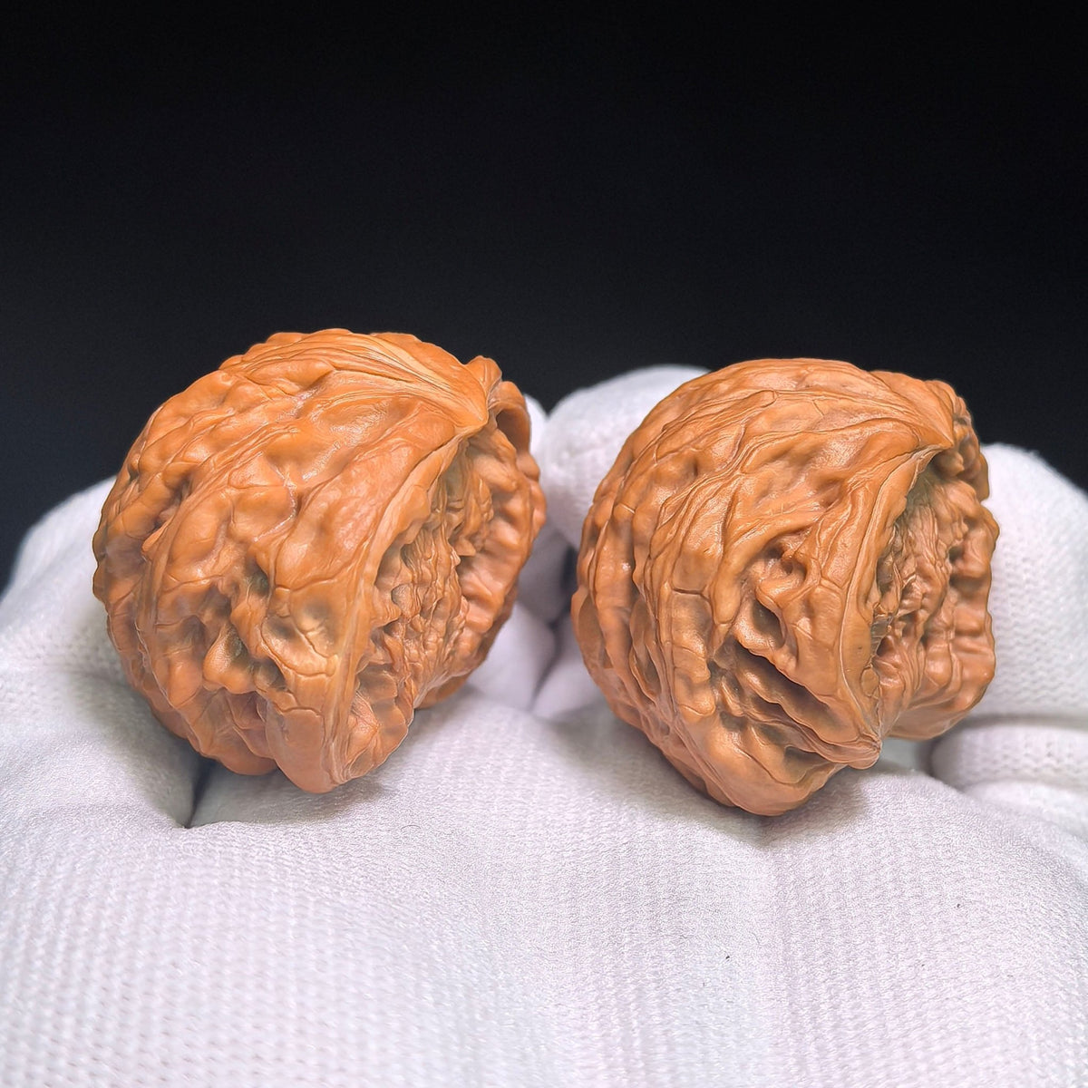 "Iron Hammer Treasure Bowl Snake Head" TieChui JuBaoPan SheTou TCJBP-CG1B1E Wenwan Walnuts Collector Pair | 41.0mm x 29.0mm | Stock ID: TCJBP-CG1B1E - ThePatinaProject