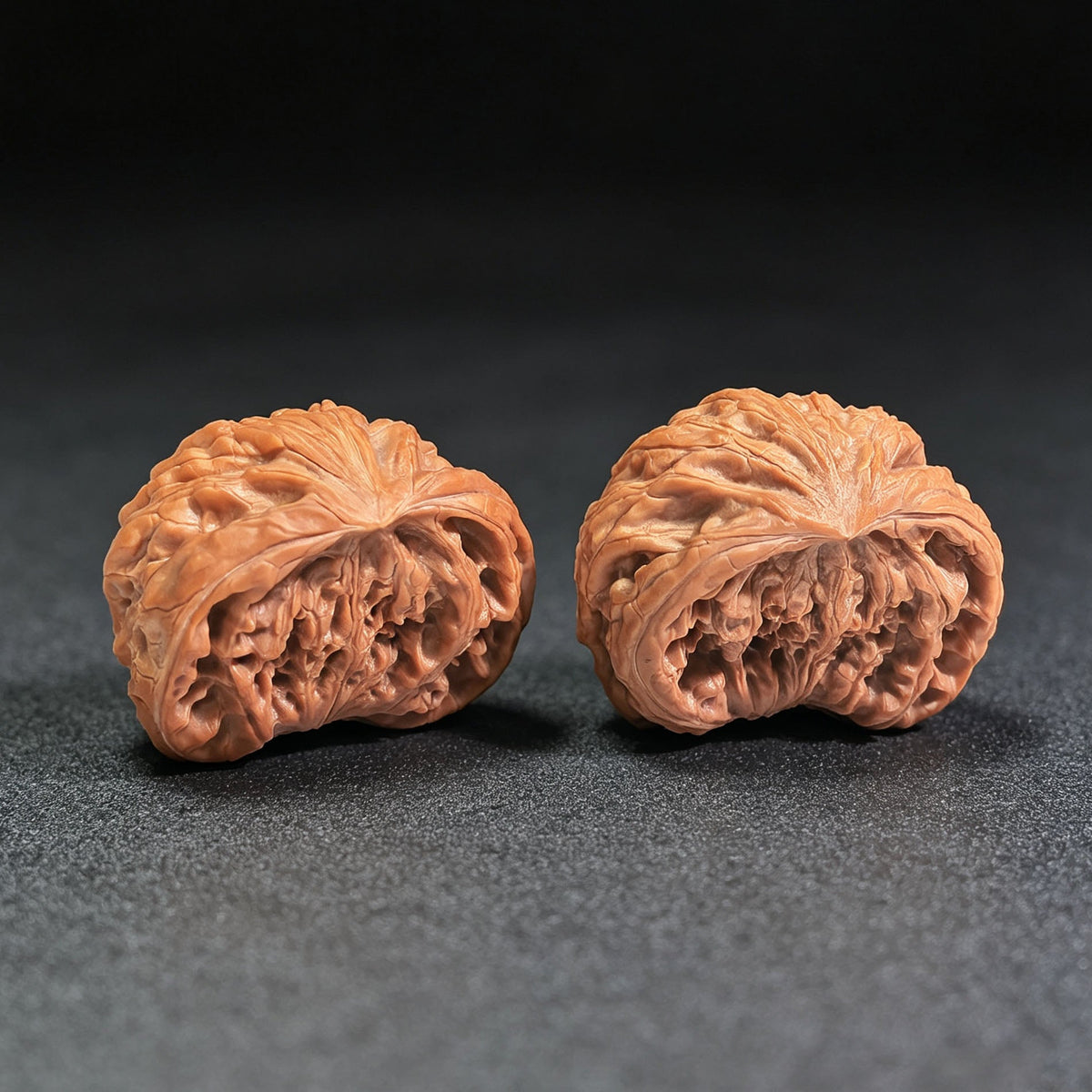 "Iron Hammer Treasure Bowl Snake Head" TieChui JuBaoPan SheTou TCJBP-CG1B1E Wenwan Walnuts Collector Pair | 41.0mm x 29.0mm | Stock ID: TCJBP-CG1B1E - ThePatinaProject