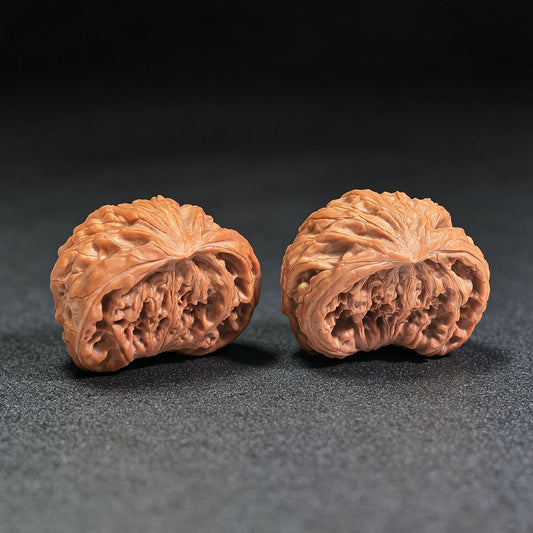 "Iron Hammer Treasure Bowl Snake Head" TieChui JuBaoPan SheTou TCJBP-CG1B1E Wenwan Walnuts Collector Pair | 41.0mm x 29.0mm | Stock ID: TCJBP-CG1B1E - ThePatinaProject