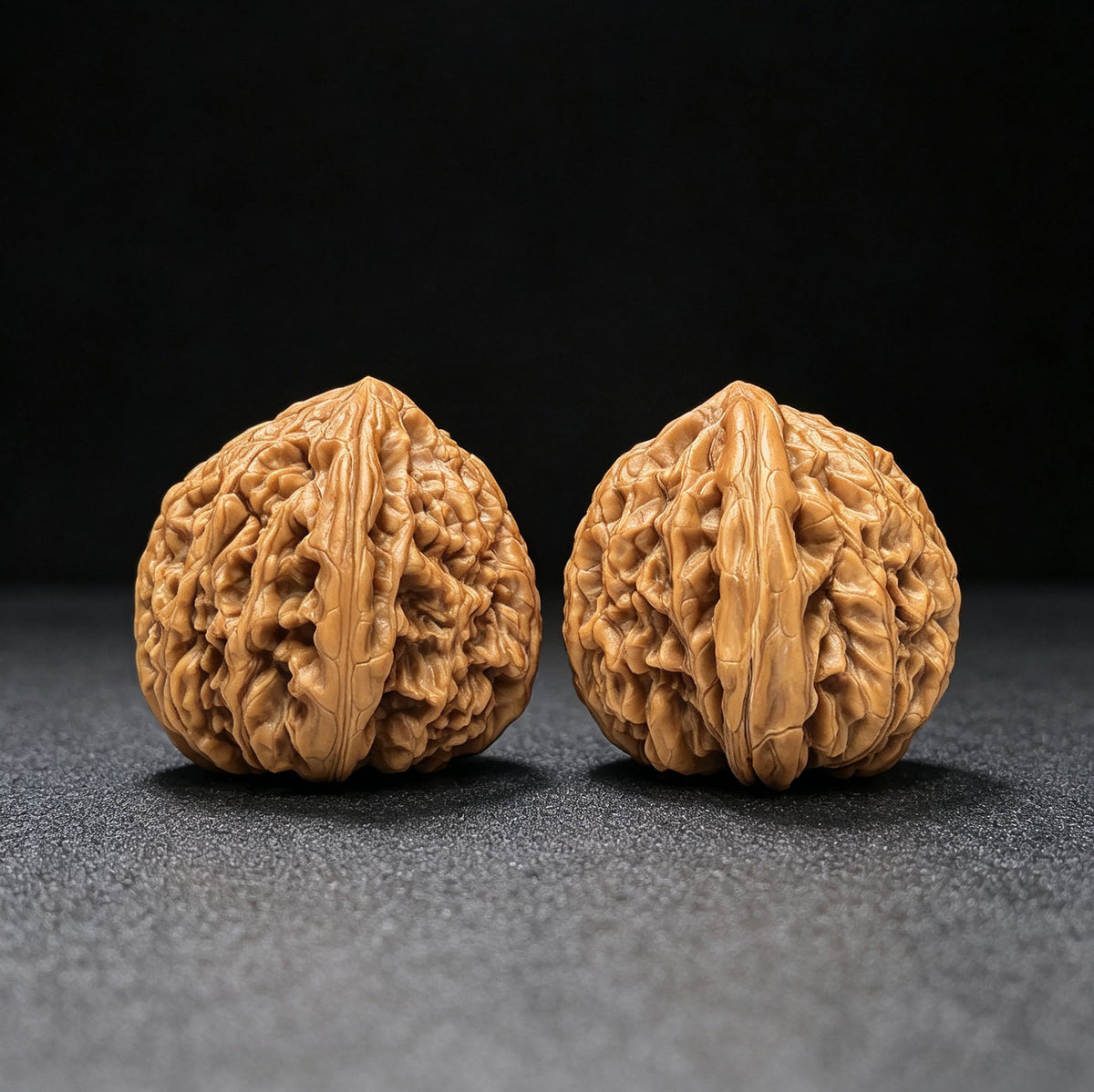 "Jixian Tiger Head King" Jixian Hutouwang JSHTW-SY1F1 Low-Profile Wenwan Walnuts Pair | 43.0mm x 45.0mm | JSHTW-SY1F1 - ThePatinaProject