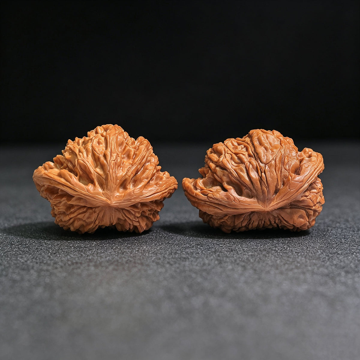 "Kylin Pattern Flying Serpent" QLWTSFS-CG1B5E Wenwan Walnuts Collector Pair | 43.0mm x 35.0mm | Stock ID: QLWTSFS-CG1B5E - ThePatinaProject