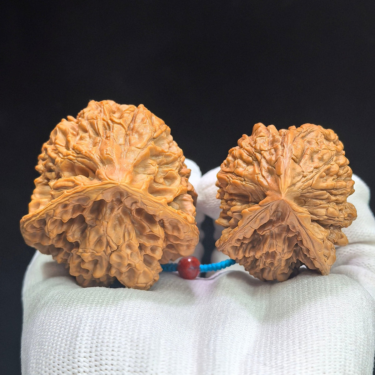 "Kylin Pattern Meteor Hammer" Qilinwen Liuxingchui QLWBJ-CG241E Wenwan Walnuts Tethered Pair | 47.0mm x 53.0mm & 39.0mm x 44.0mm | QLWBJ-CG241E - ThePatinaProject