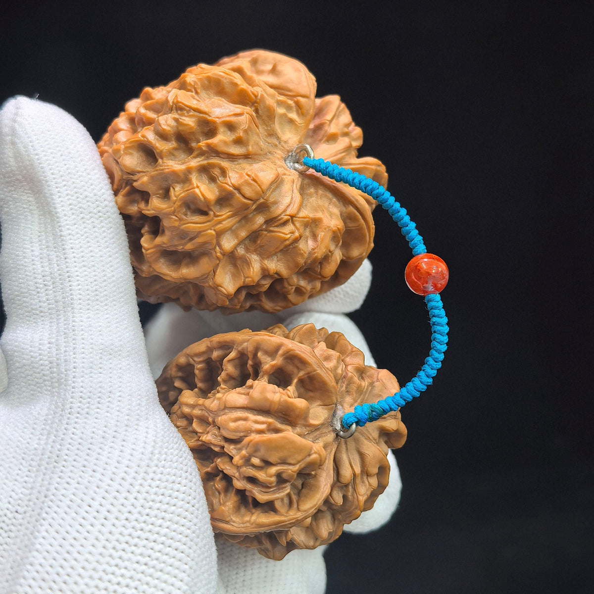 "Kylin Pattern Meteor Hammer" Qilinwen Liuxingchui QLWBJ-CG241E Wenwan Walnuts Tethered Pair | 47.0mm x 53.0mm & 39.0mm x 44.0mm | QLWBJ-CG241E - ThePatinaProject