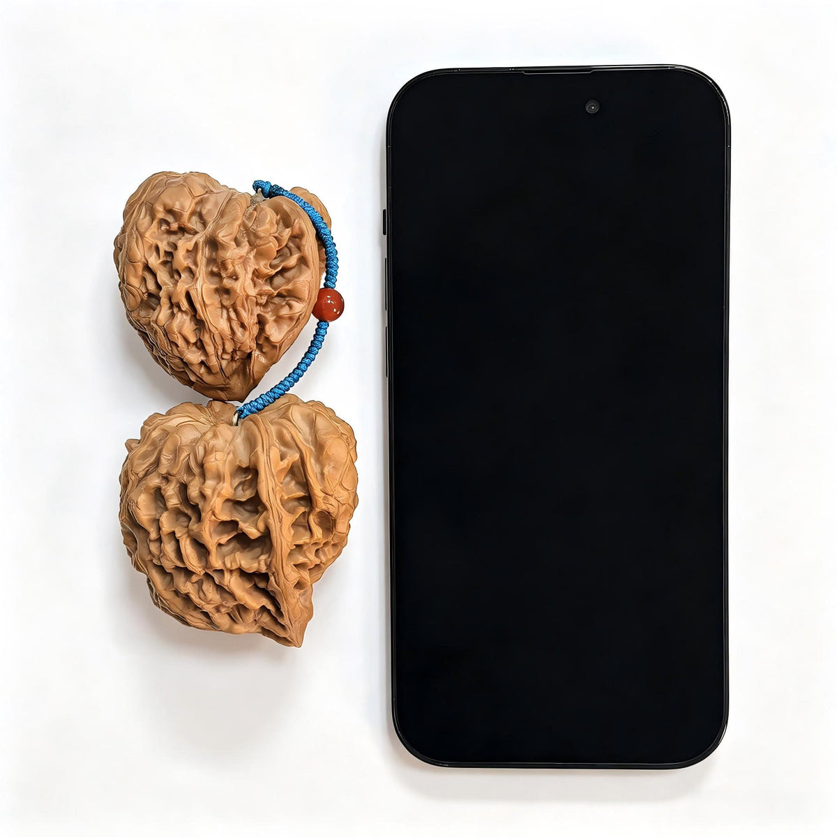 "Kylin Pattern Meteor Hammer" Qilinwen Liuxingchui QLWBJ-CG241E Wenwan Walnuts Tethered Pair | 47.0mm x 53.0mm & 39.0mm x 44.0mm | QLWBJ-CG241E - ThePatinaProject
