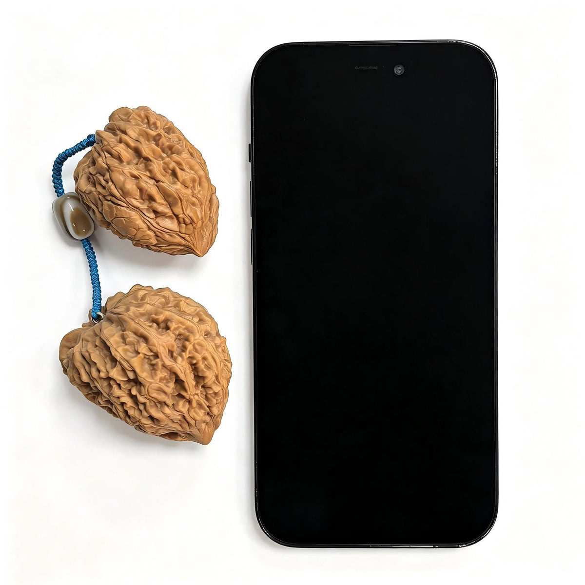 "Kylin Pattern Meteor Hammer" Qilinwen Liuxingchui QLWBJ-CG242E Wenwan Walnuts Tethered Pair | 47.0mm x 38.0mm & 37.0mm x 35.0mm | QLWBJ-CG242E - ThePatinaProject
