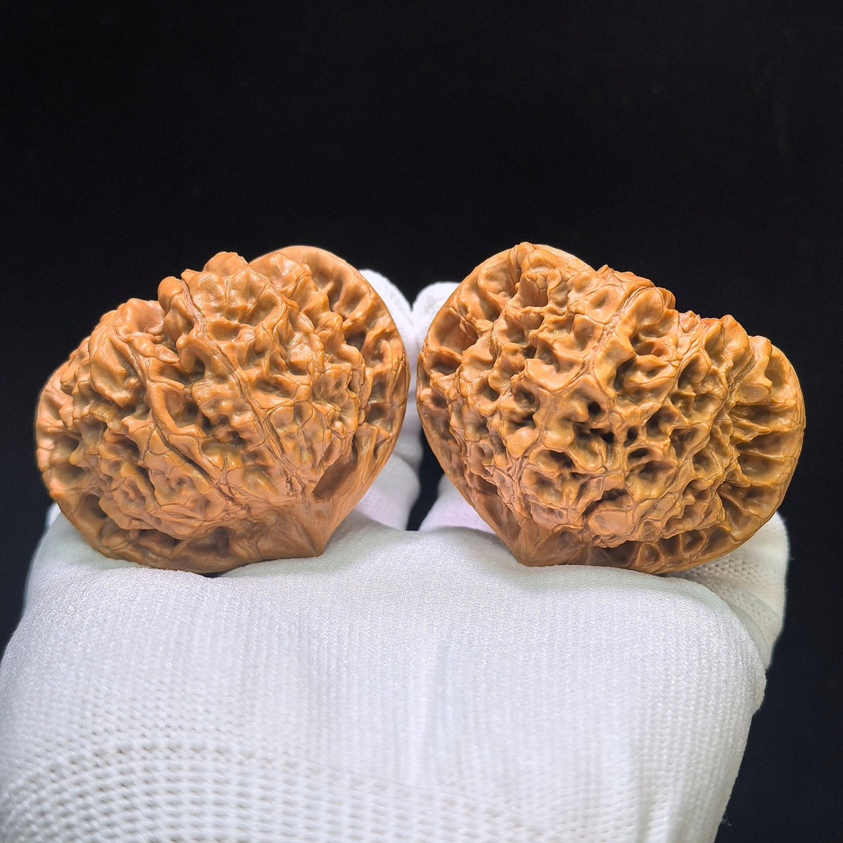"Kylin Texture Low Profile Concave Base" Qilinwen Aizhuang Aodi Wenwan Walnuts Pair | 52.0mm x 46.0mm | QLW-1551C - ThePatinaProject
