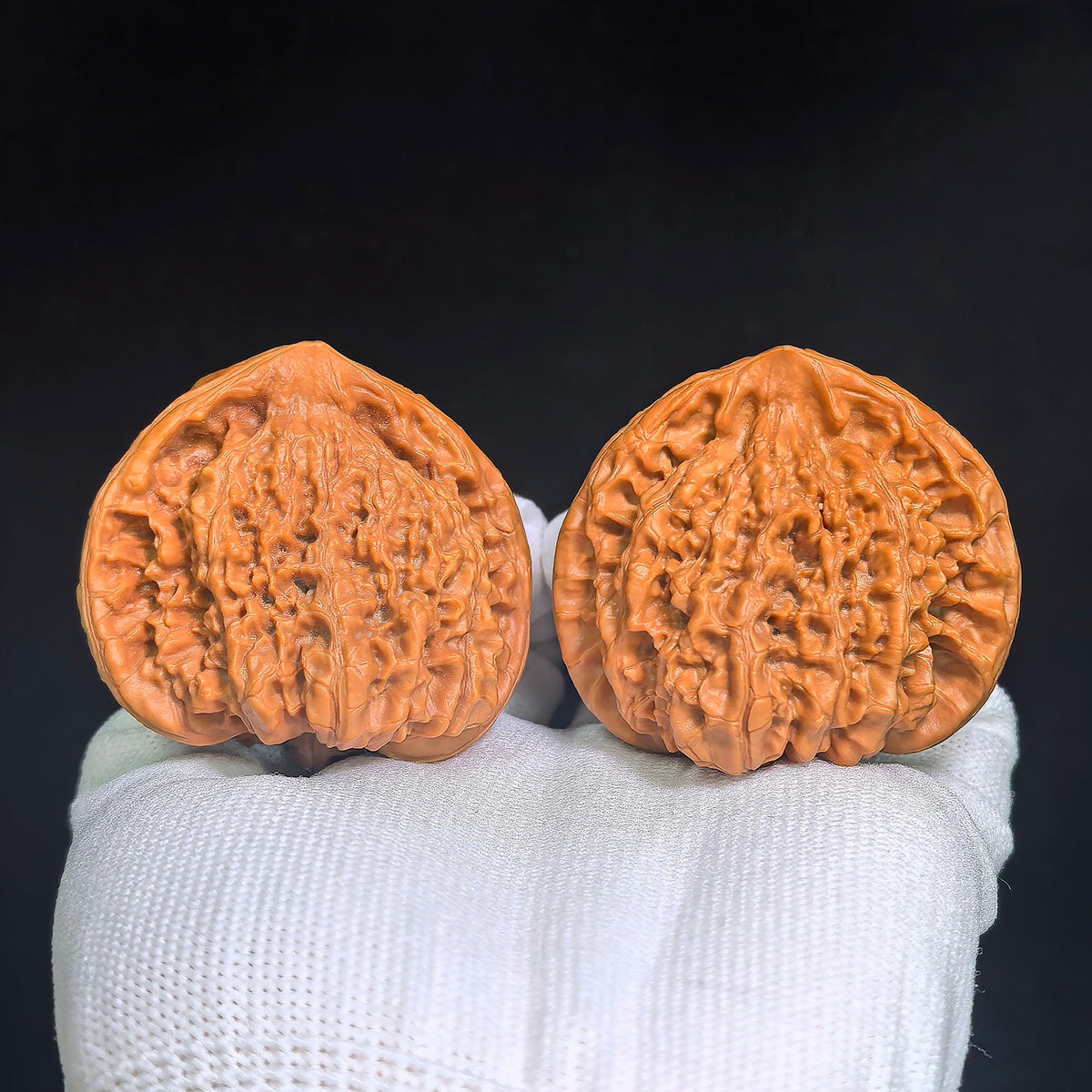 "Kylin Texture Snake Head Treasure Bowl" Qilinwen Shetou Jubaopen Wenwan Walnuts Pair | 50.0mm x 47.0mm | QLWSTJBP-CG212E - ThePatinaProject