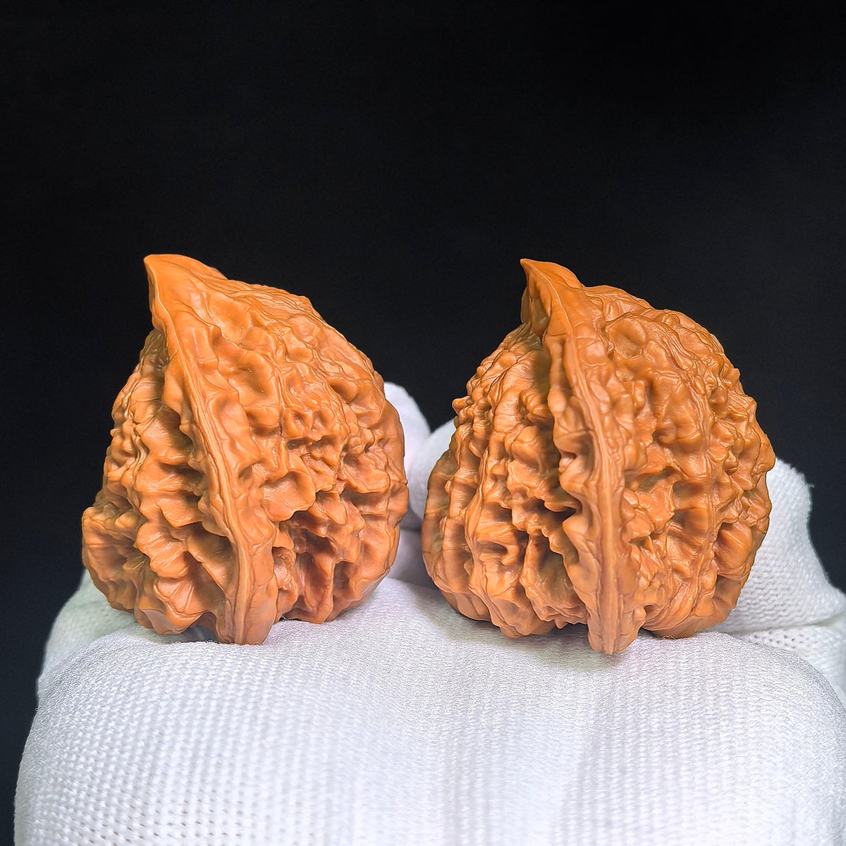 "Kylin Texture Snake Head Treasure Bowl" Qilinwen Shetou Jubaopen Wenwan Walnuts Pair | 50.0mm x 47.0mm | QLWSTJBP-CG212E - ThePatinaProject
