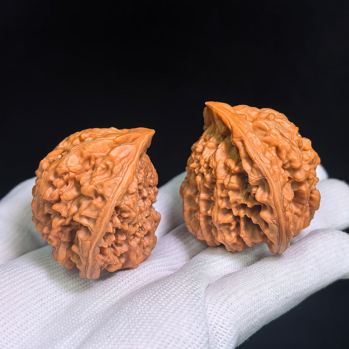 "Kylin Texture Snake Head Treasure Bowl" Qilinwen Shetou Jubaopen Wenwan Walnuts Pair | 50.0mm x 47.0mm | QLWSTJBP-CG212E - ThePatinaProject