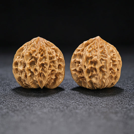 "Lantern Lionhead" Denglong Shizitou Low-Profile Wenwan Walnuts Pair | 45.0mm x 42.0mm | DL-1502C - ThePatinaProject