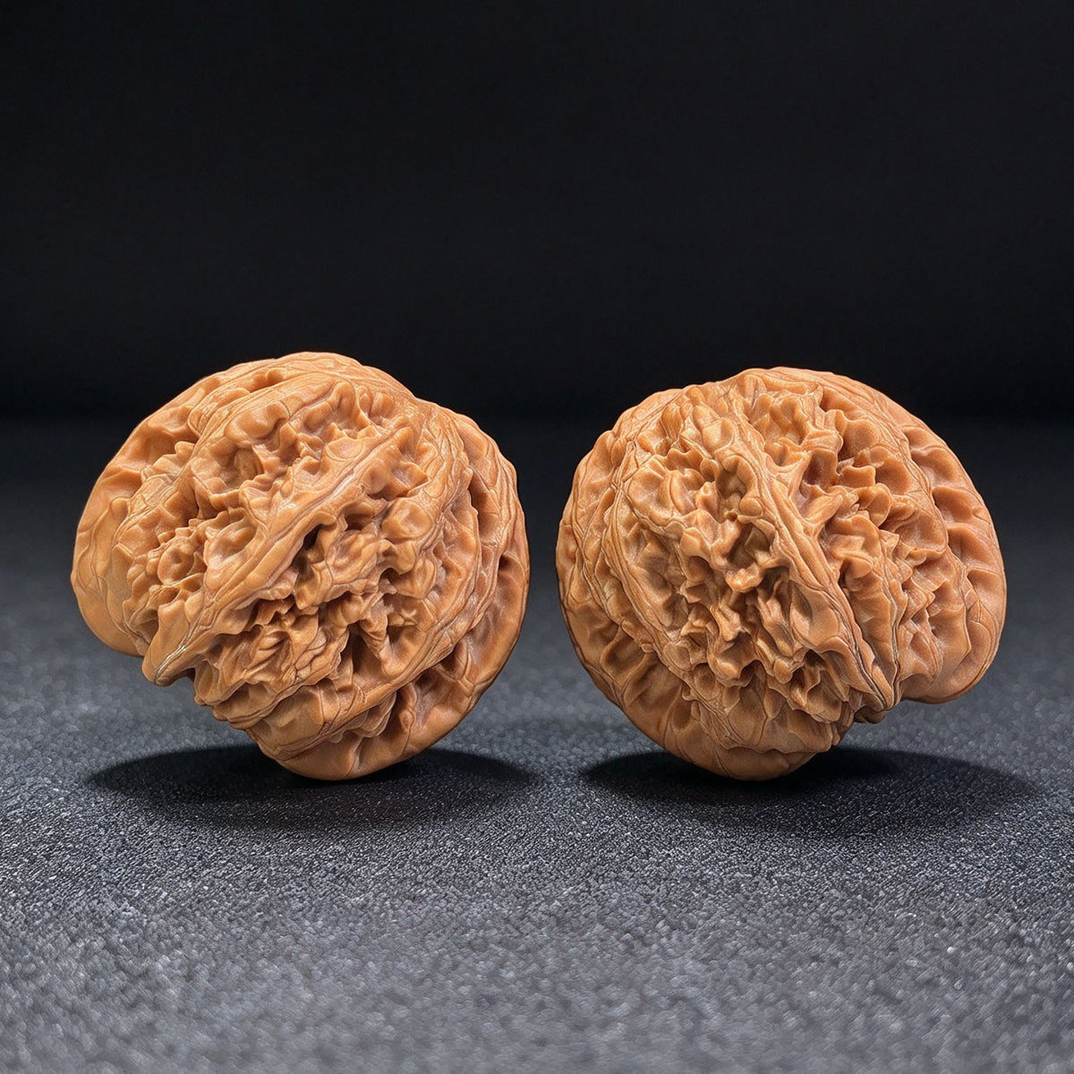 Large Dacujin Tiancanjiao Wenwan Walnuts Pair | Bold Coarse Ridge Texture | 51.0mm × 50.0mm | DCJTCJ-CWC6E - ThePatinaProject