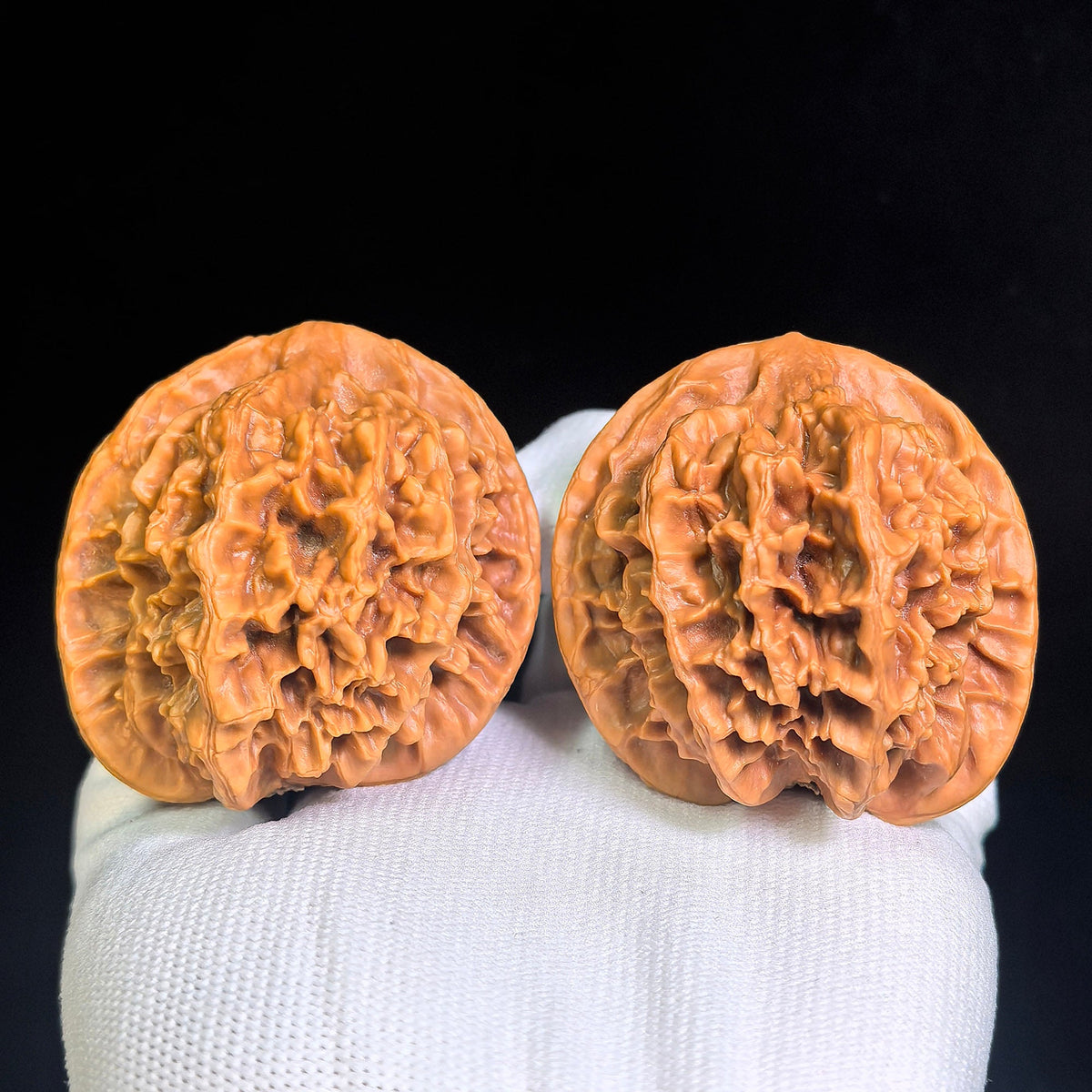 Large Dadiwang Tiancanjiao Wenwan Walnuts Pair | Natural Irregular Form | 50.0mm × 49.0mm | DWTCJ-CWC7E - ThePatinaProject