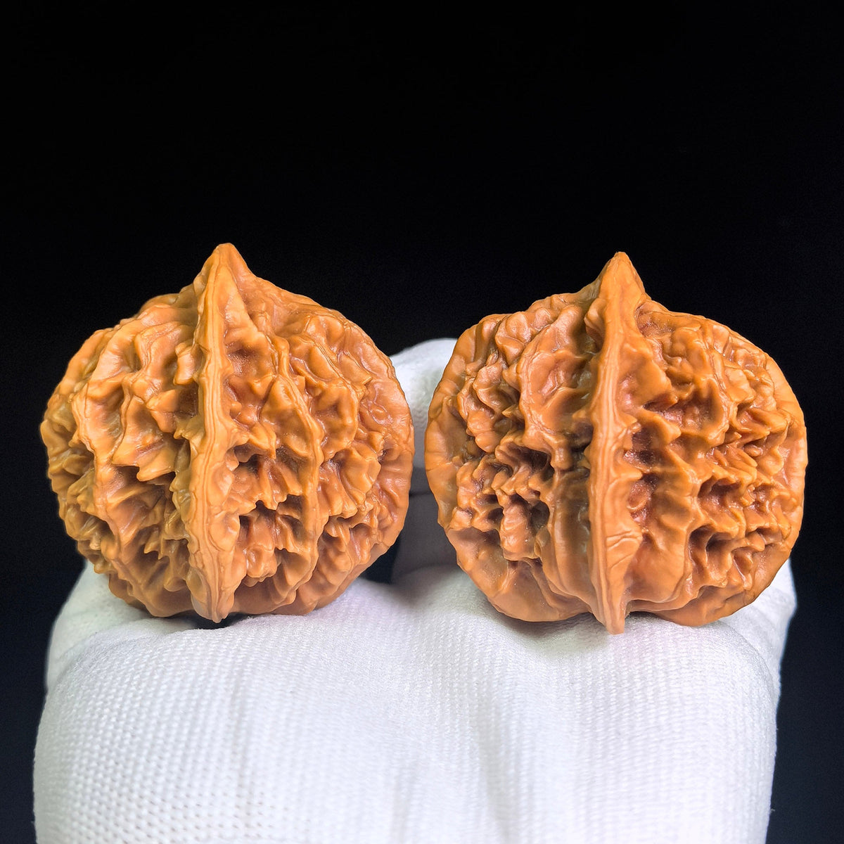 Large Dadiwang Tiancanjiao Wenwan Walnuts Pair | Natural Irregular Form | 50.0mm × 49.0mm | DWTCJ-CWC7E - ThePatinaProject