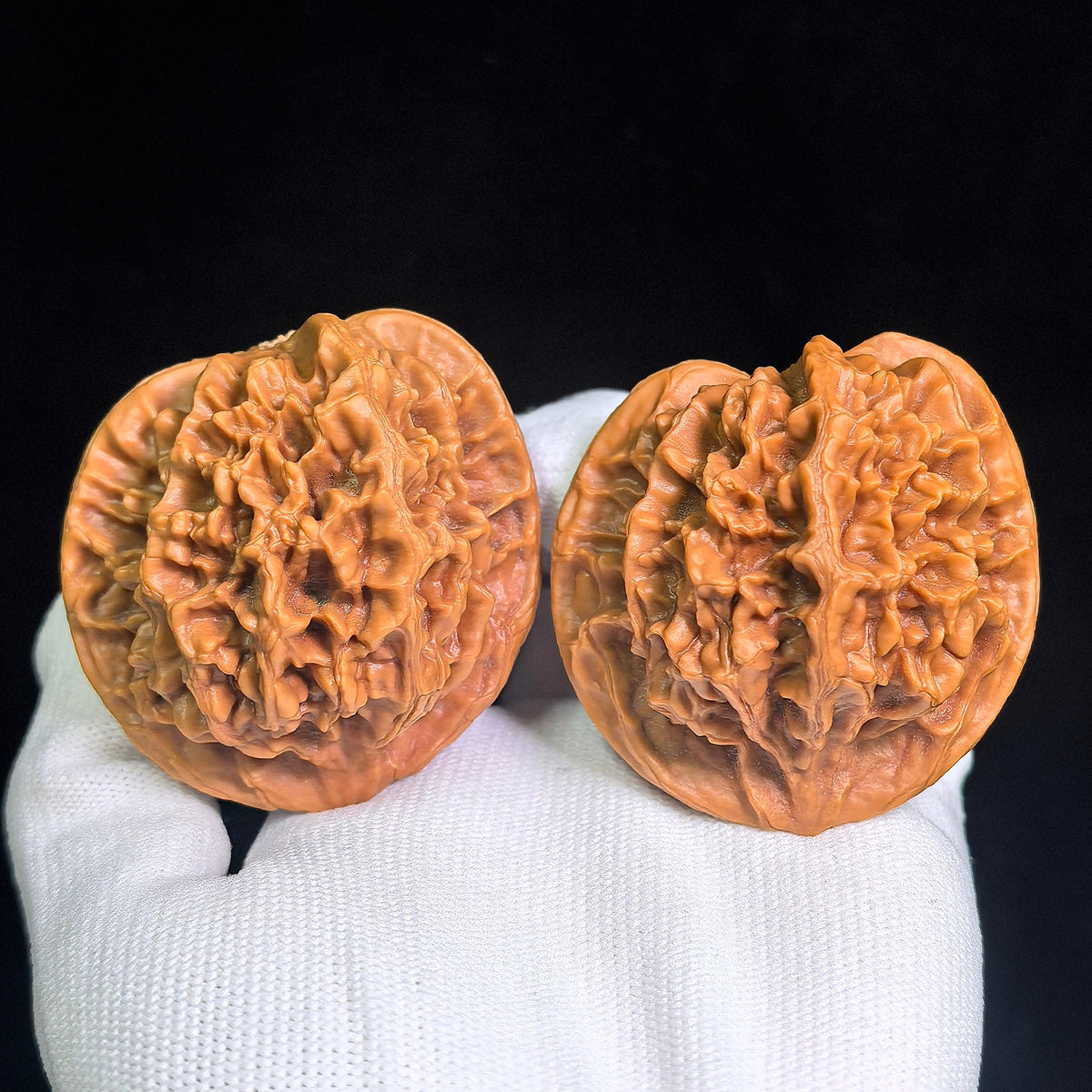 Large Dadiwang Tiancanjiao Wenwan Walnuts Pair | Natural Irregular Form | 50.0mm × 49.0mm | DWTCJ-CWC7E - ThePatinaProject