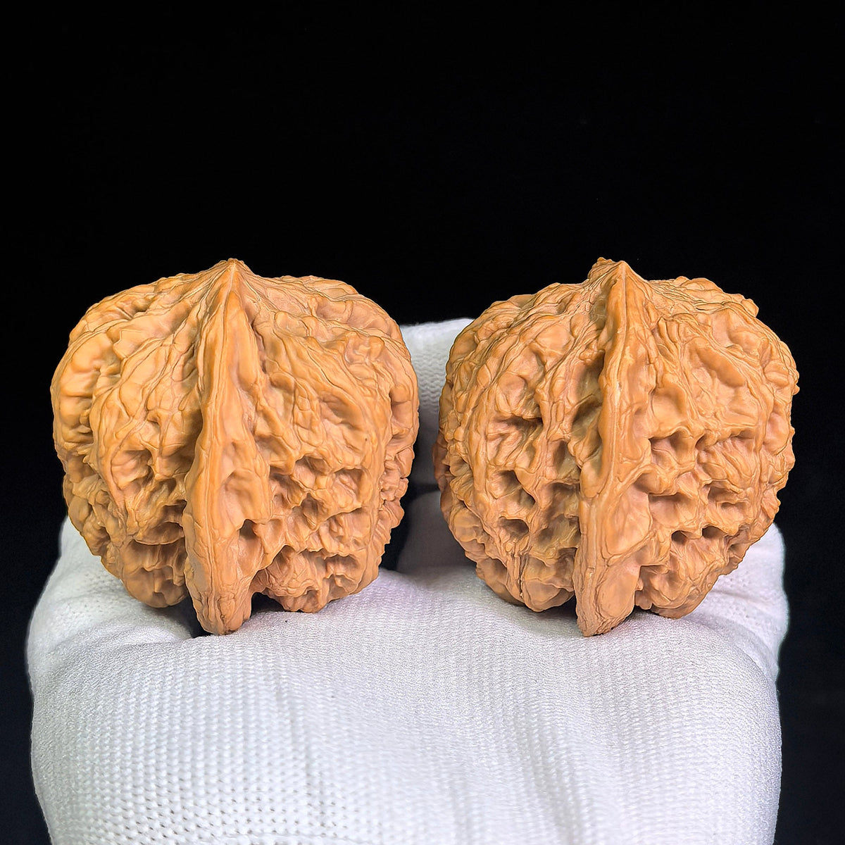 Large Huabei Jiangjunbang Tiancanjiao Wenwan Walnuts Pair | Broad Shoulder Form | 48.0mm × 46.0mm | HBJJB-CWC3E - ThePatinaProject