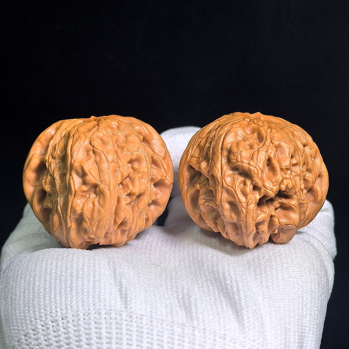 Large Ludagun Gongqiao Wenwan Walnuts Pair | Natural Bridge-Like Form | 43.0mm × 50.0mm | LDG-CWC5E - ThePatinaProject