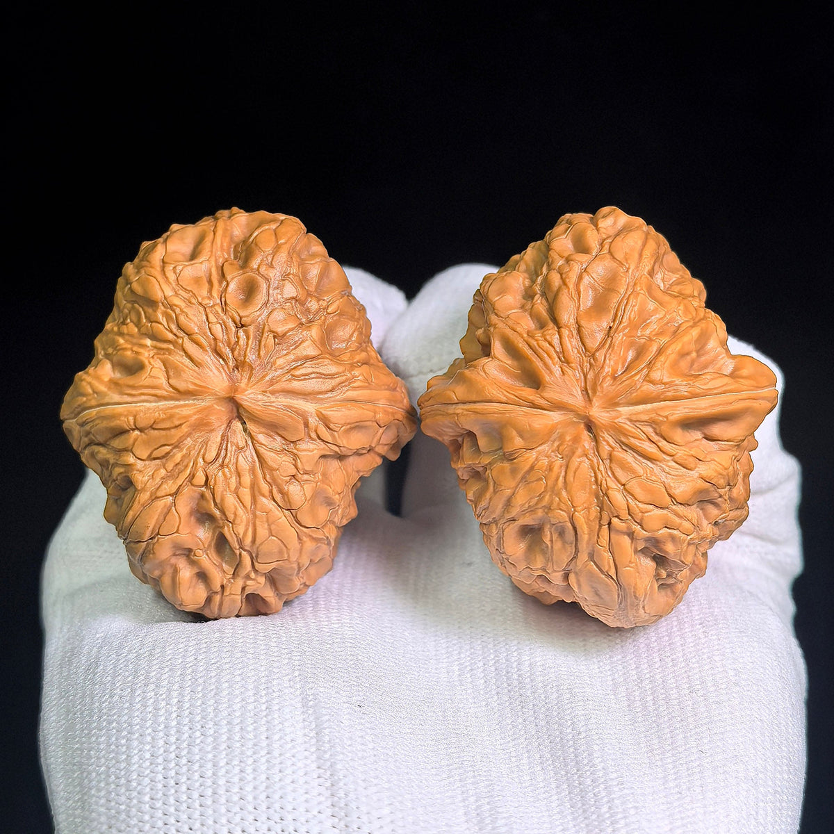Large Ludagun Gongqiao Wenwan Walnuts Pair | Natural Bridge-Like Form | 43.0mm × 50.0mm | LDG-CWC5E - ThePatinaProject