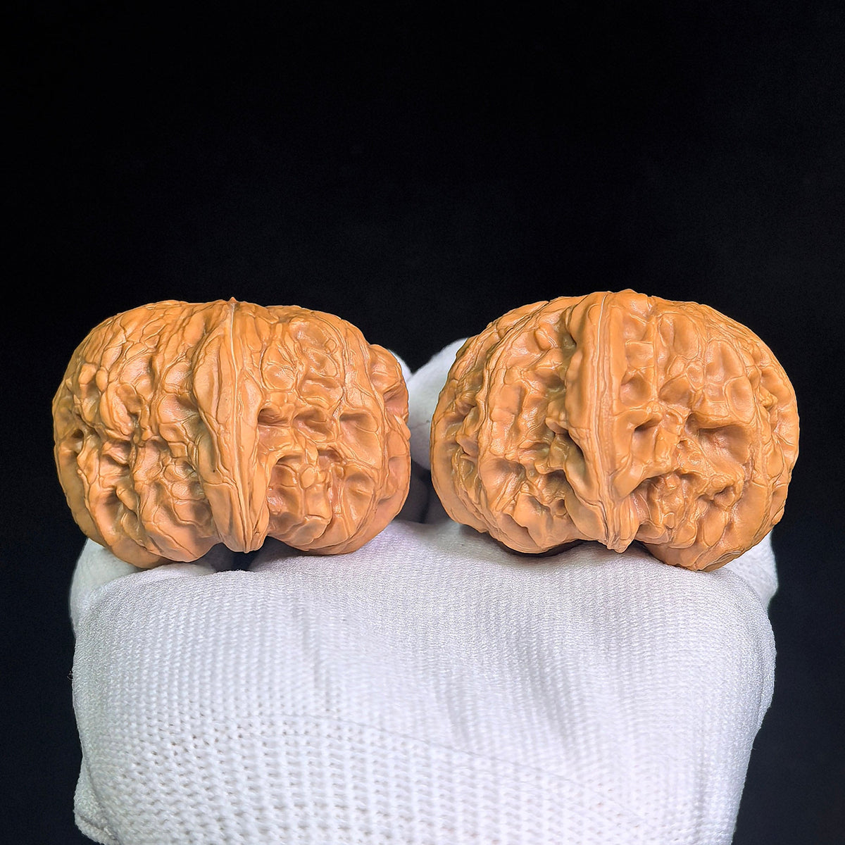Large Ludagun Gongqiao Wenwan Walnuts Pair | Natural Bridge-Like Form | 43.0mm × 50.0mm | LDG-CWC5E - ThePatinaProject