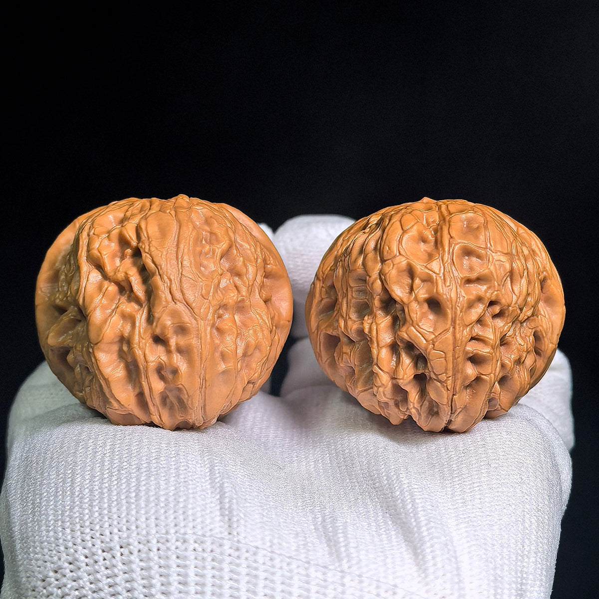 Large Ludagun Gongqiao Wenwan Walnuts Pair | Natural Bridge-Like Form | 43.0mm × 50.0mm | LDG-CWC5E - ThePatinaProject