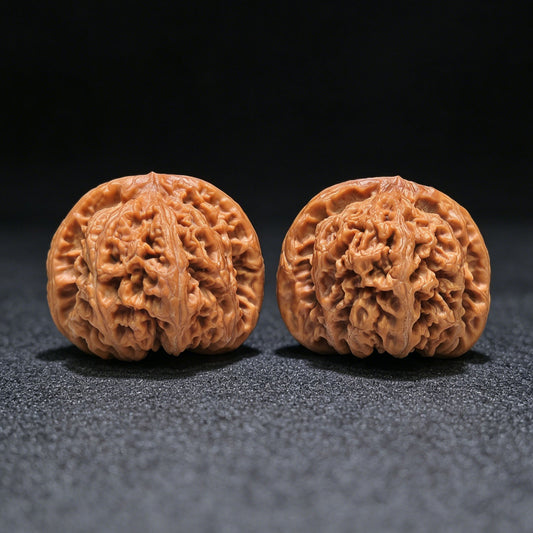 "Large Thick Rib" Dacujin Wenwan Walnuts Pair | 48.0mm x 47.0mm | DCJ-1551C - ThePatinaProject
