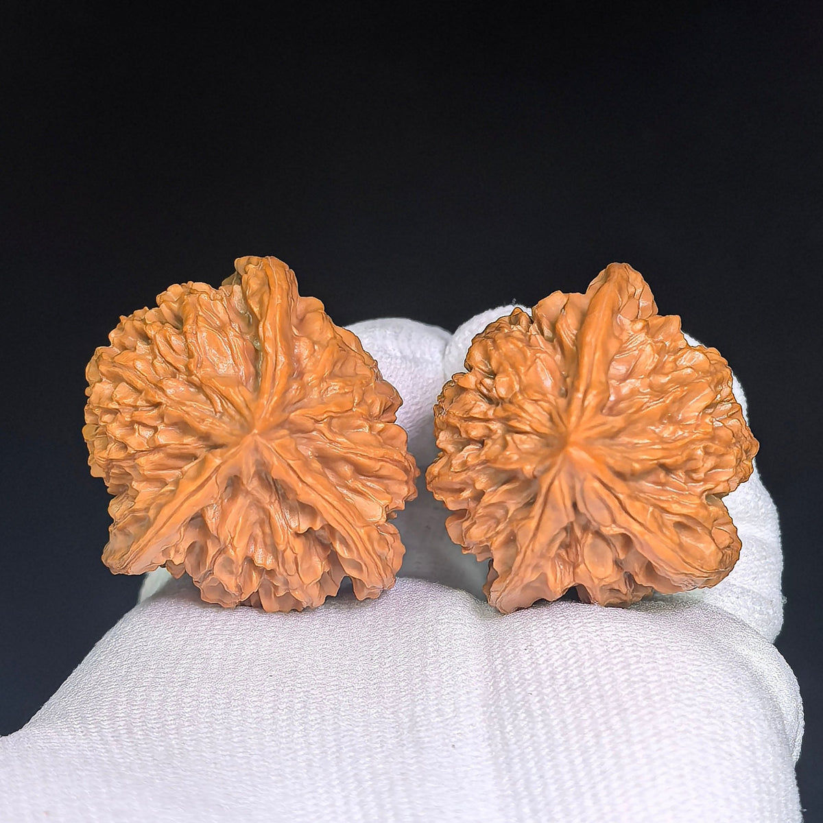 Li Xuechao Three-Ridge “Heart-to-Heart” Wenwan Walnut Pair — 40.0mm x 38.0mm | LXCSN-1401E - ThePatinaProject