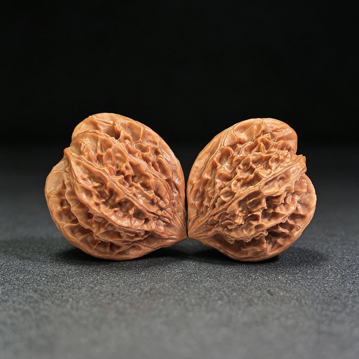 Li Xuechao Three-Ridge “Heart-to-Heart” Wenwan Walnut Pair — 40.0mm x 38.0mm | LXCSN-1401E - ThePatinaProject