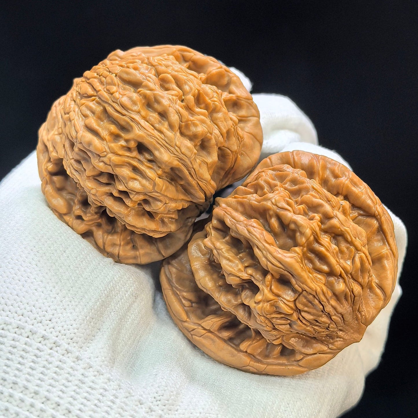 "Liger" Shihushou Low-Profile Wenwan Walnuts Pair | 49.0mm x 45.0mm | SFS-1501C - ThePatinaProject