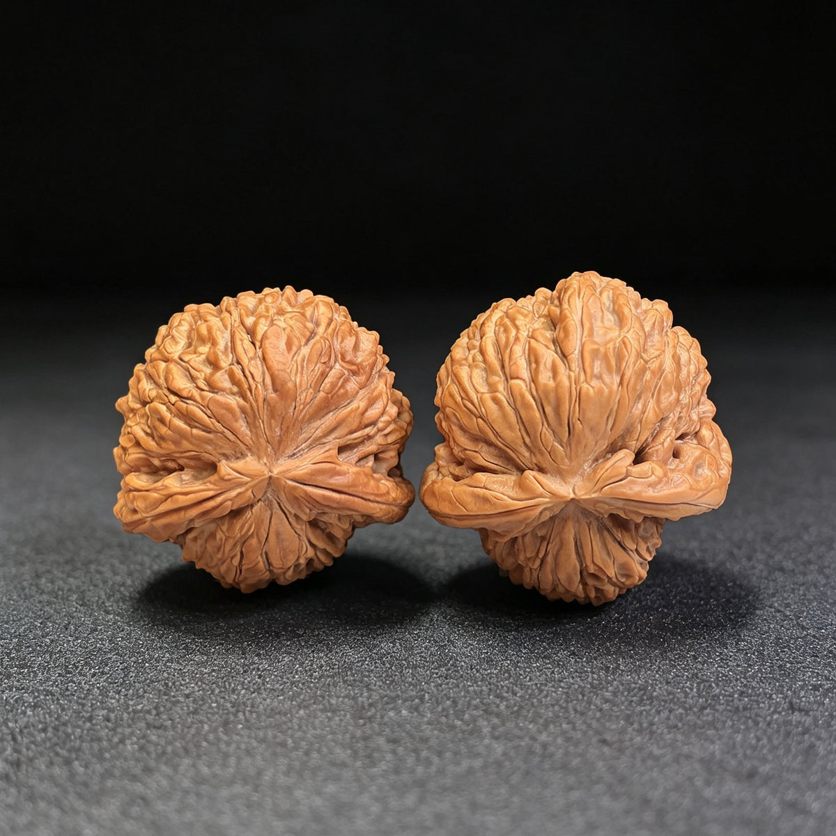 Lion Head “Turtle-Back” Wenwan Walnut Pair — 34.0mm x 37.0mm | FSST-1201E - ThePatinaProject