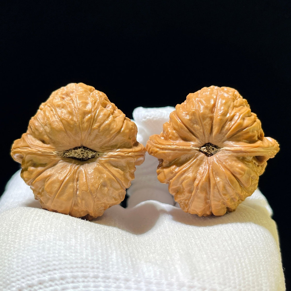 "Little Pumpkin Pier" Xiao Nanguadun Wenwan Walnuts (Pair) | 39.0mm x 39.0mm | Stock ID: NGD-1106 - ThePatinaProject