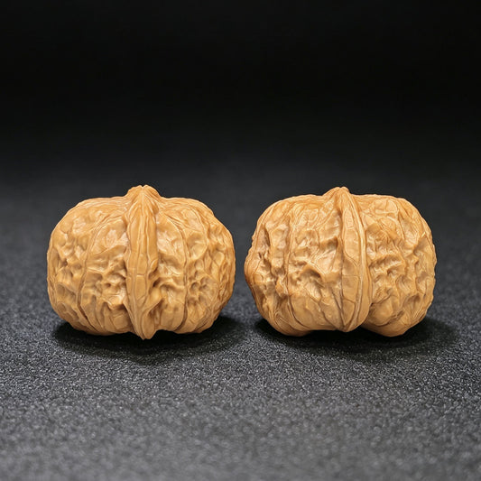 "Little Pumpkin" Xiao Nangua NGD-1502C Low-Profile Wenwan Walnuts Pair | 38.0mm x 42.0mm | NGD-1502C - ThePatinaProject