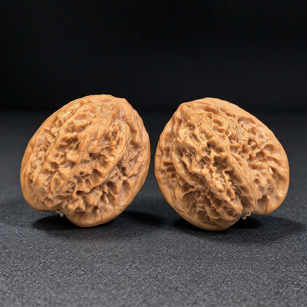 Luohantou Tiancanjiao Wenwan Walnuts Pair | Large Sculptural Irregular Form | 47.0mm × 44.0mm | LHTC-C1D9E - ThePatinaProject