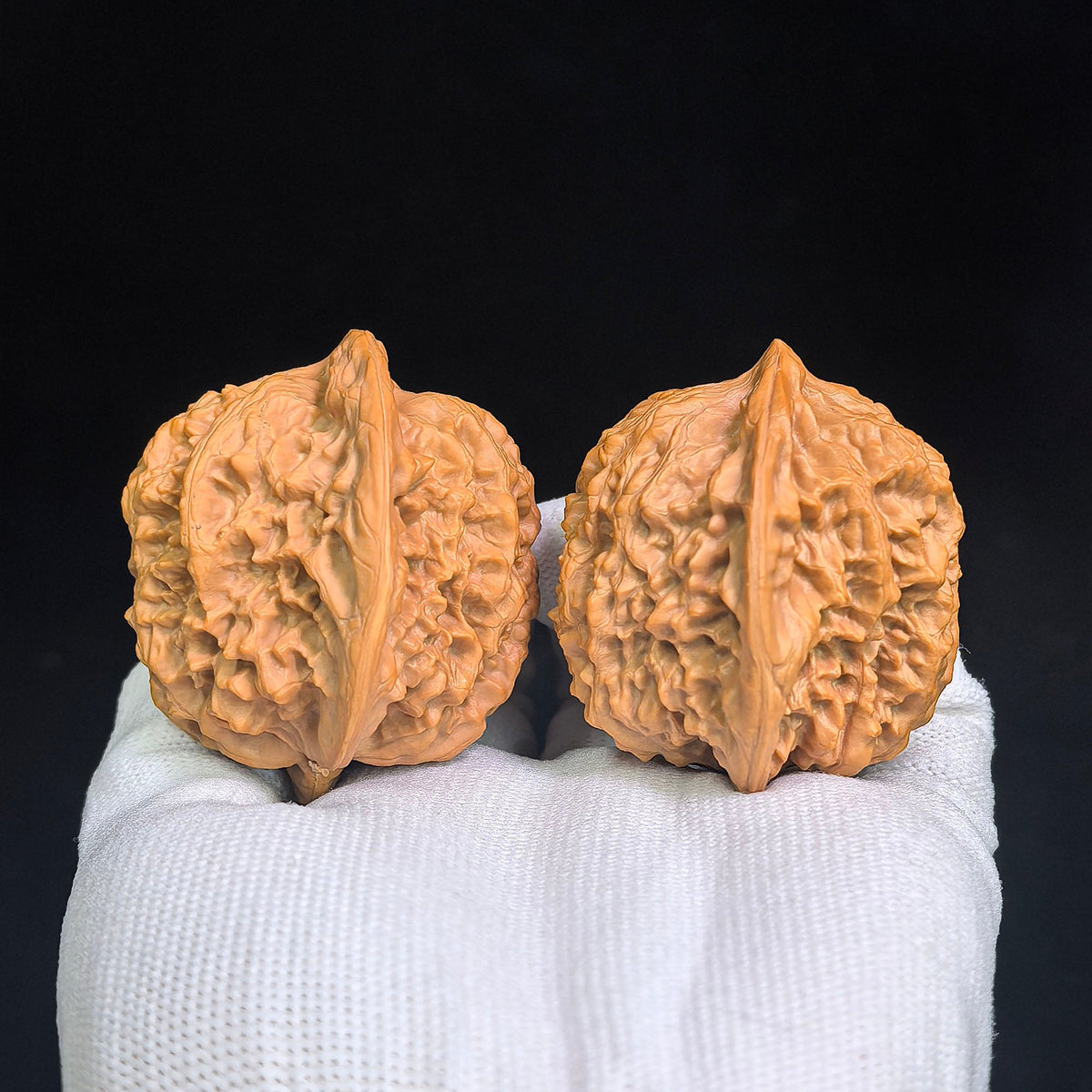 Luohantou Tiancanjiao Wenwan Walnuts Pair | Large Sculptural Irregular Form | 47.0mm × 44.0mm | LHTC-C1D9E - ThePatinaProject