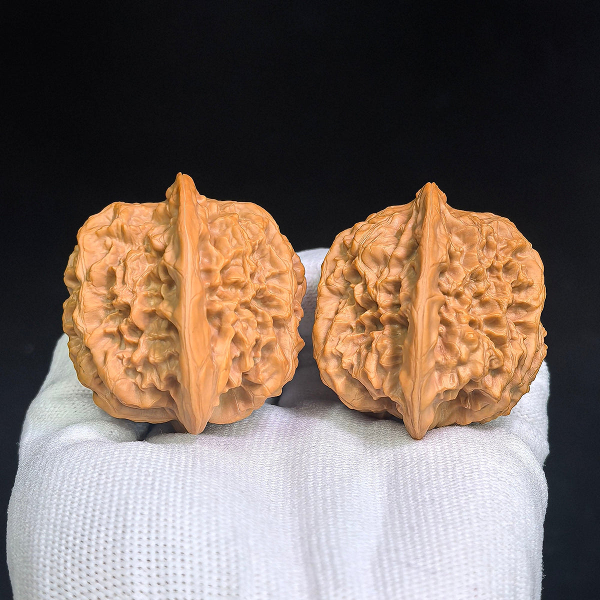 Luohantou Tiancanjiao Wenwan Walnuts Pair | Large Sculptural Irregular Form | 47.0mm × 44.0mm | LHTC-C1D9E - ThePatinaProject