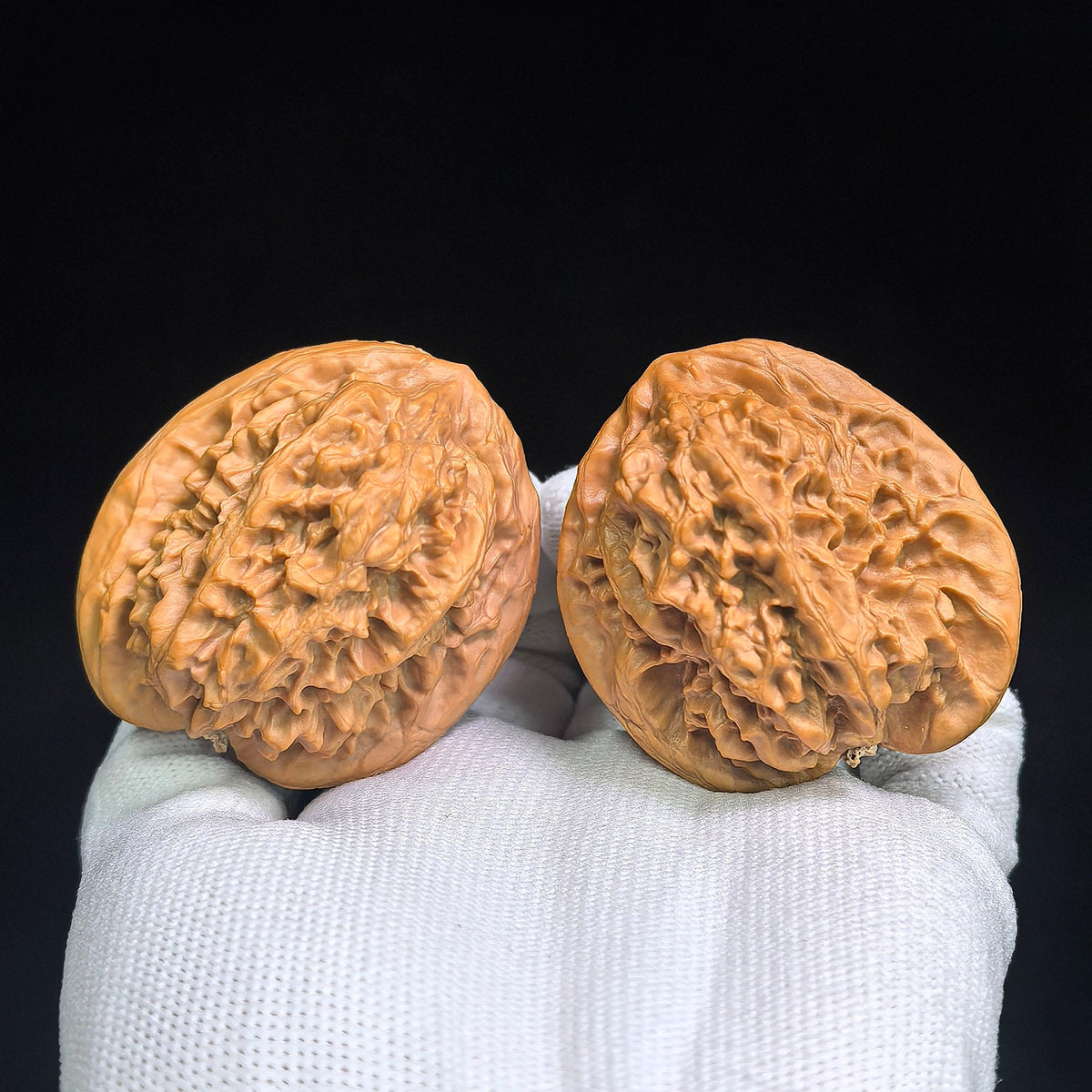 Luohantou Tiancanjiao Wenwan Walnuts Pair | Large Sculptural Irregular Form | 47.0mm × 44.0mm | LHTC-C1D9E - ThePatinaProject