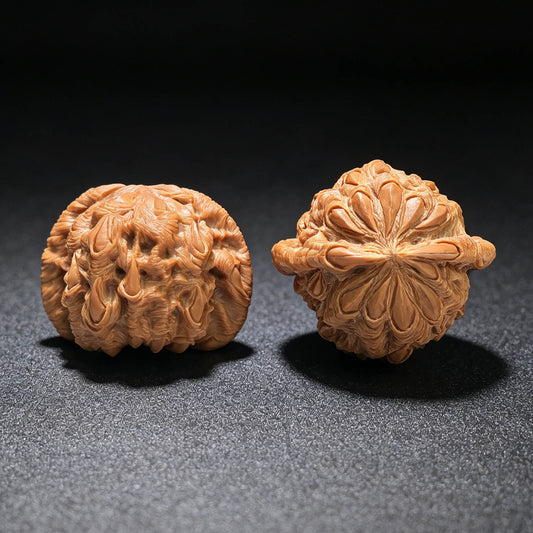 Master Li Fengguang Hand-Carved "Devouring Lion" White Lion Head (Bai Shi Zi) Scholar Walnuts Pair | Grand 44.0mm x 41.0mm | Ultimate Collector Grade Masterpiece | Stock ID: BSZTSDK-CG213E - ThePatinaProject