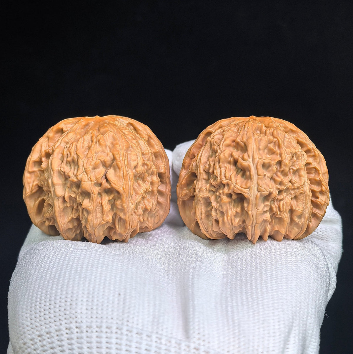 "Men Jian Bai Shi Zi / Flat-Tip White Lion" Heirloom Collection Wenwan Walnuts Pair | 46.0mm x 44.0mm | MJBSZ-1001 - ThePatinaProject