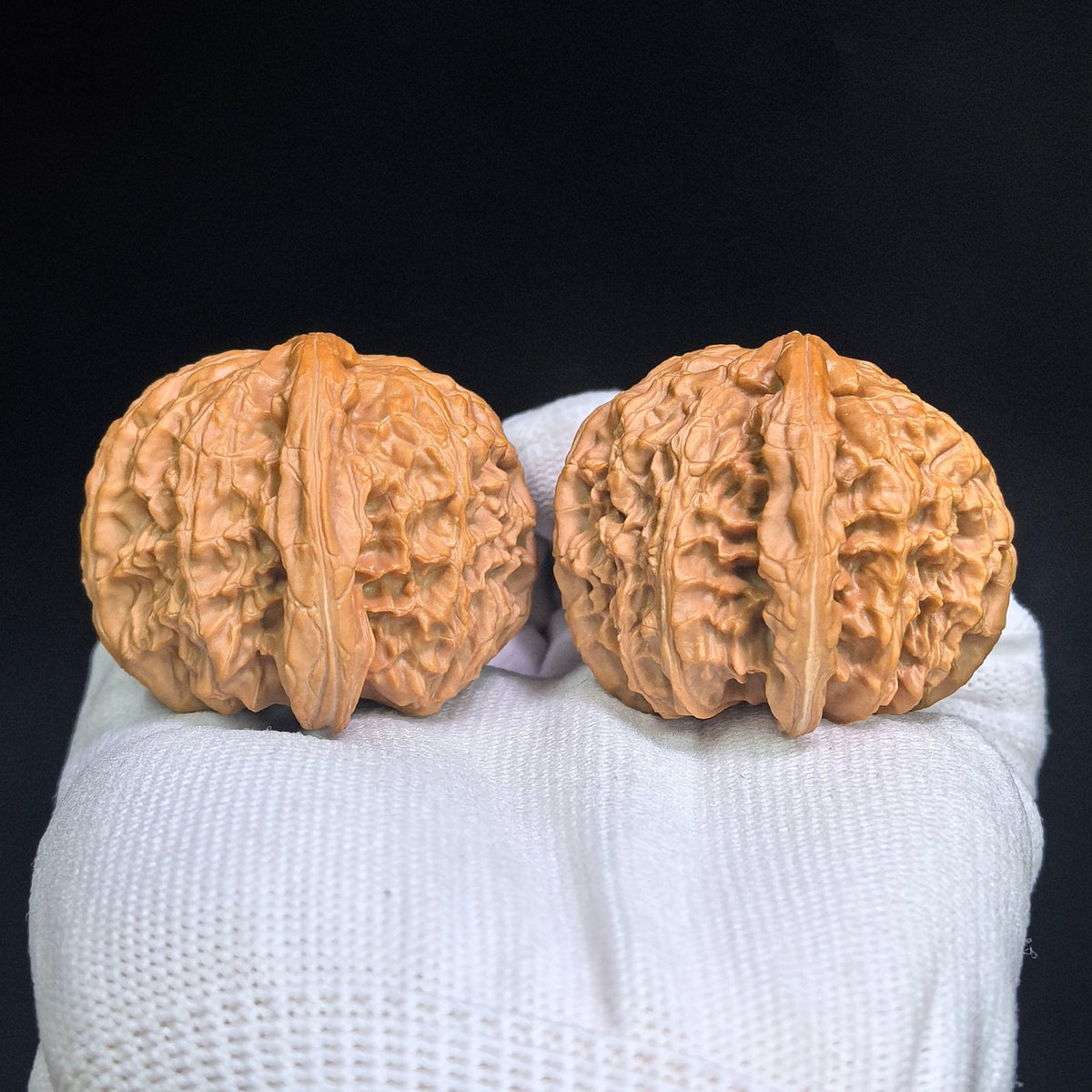 "Men Jian Bai Shi Zi / Flat-Tip White Lion" Heirloom Collection Wenwan Walnuts Pair | 46.0mm x 44.0mm | MJBSZ-1001 - ThePatinaProject
