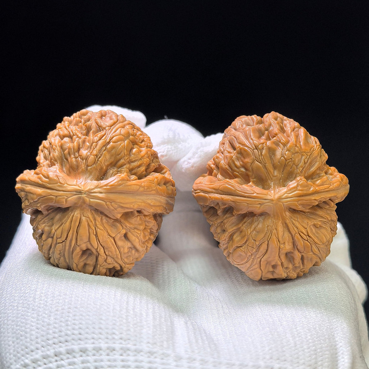 "Meteorite Ingot" Yinshi Yuanbao Pocket Low-Profile Wenwan Walnuts Pair | 36.0mm x 38.0mm | YSYB-1103 - ThePatinaProject