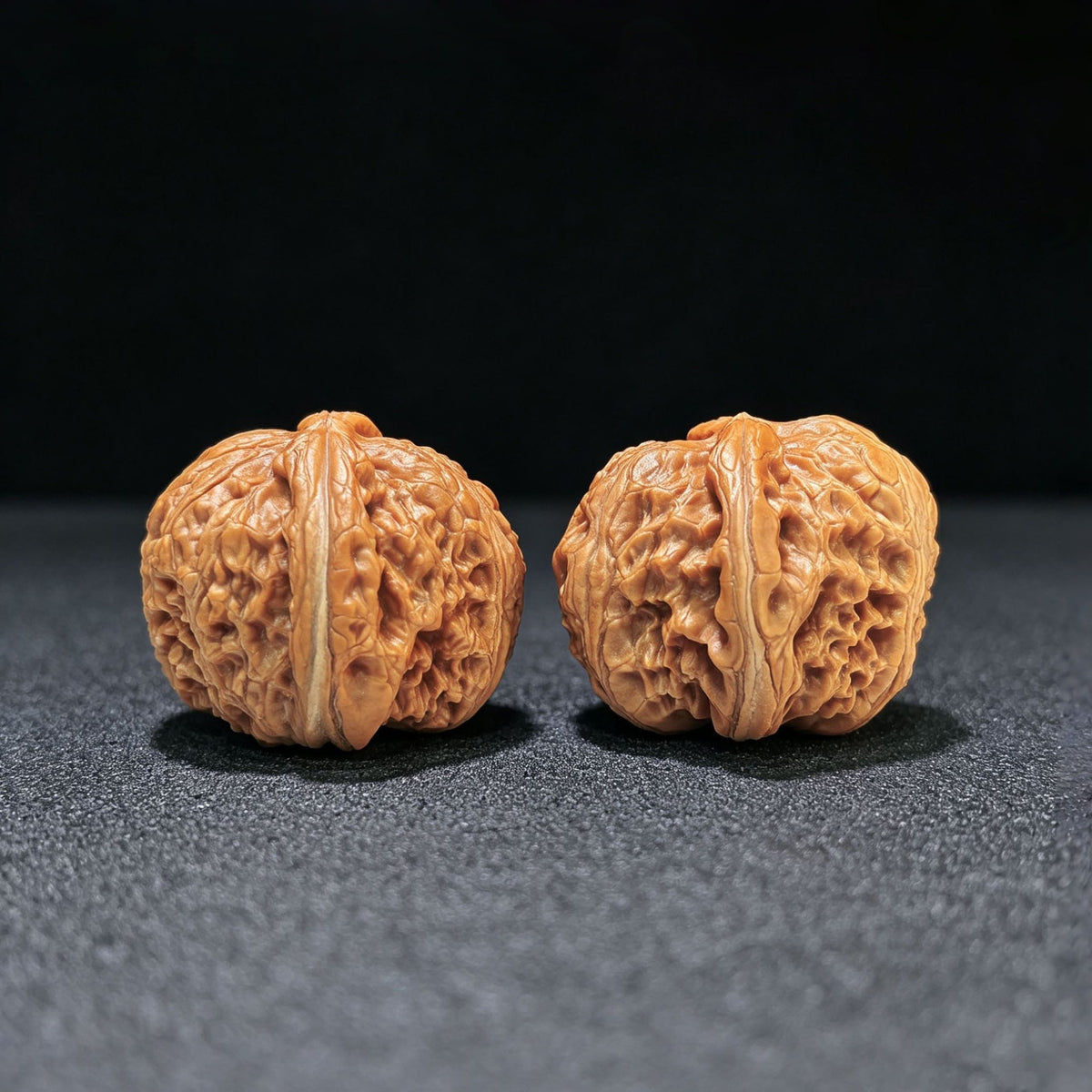 "Meteorite Ingot" Yinshi Yuanbao Pocket Low-Profile Wenwan Walnuts Pair | 36.0mm x 38.0mm | YSYB-1103 - ThePatinaProject
