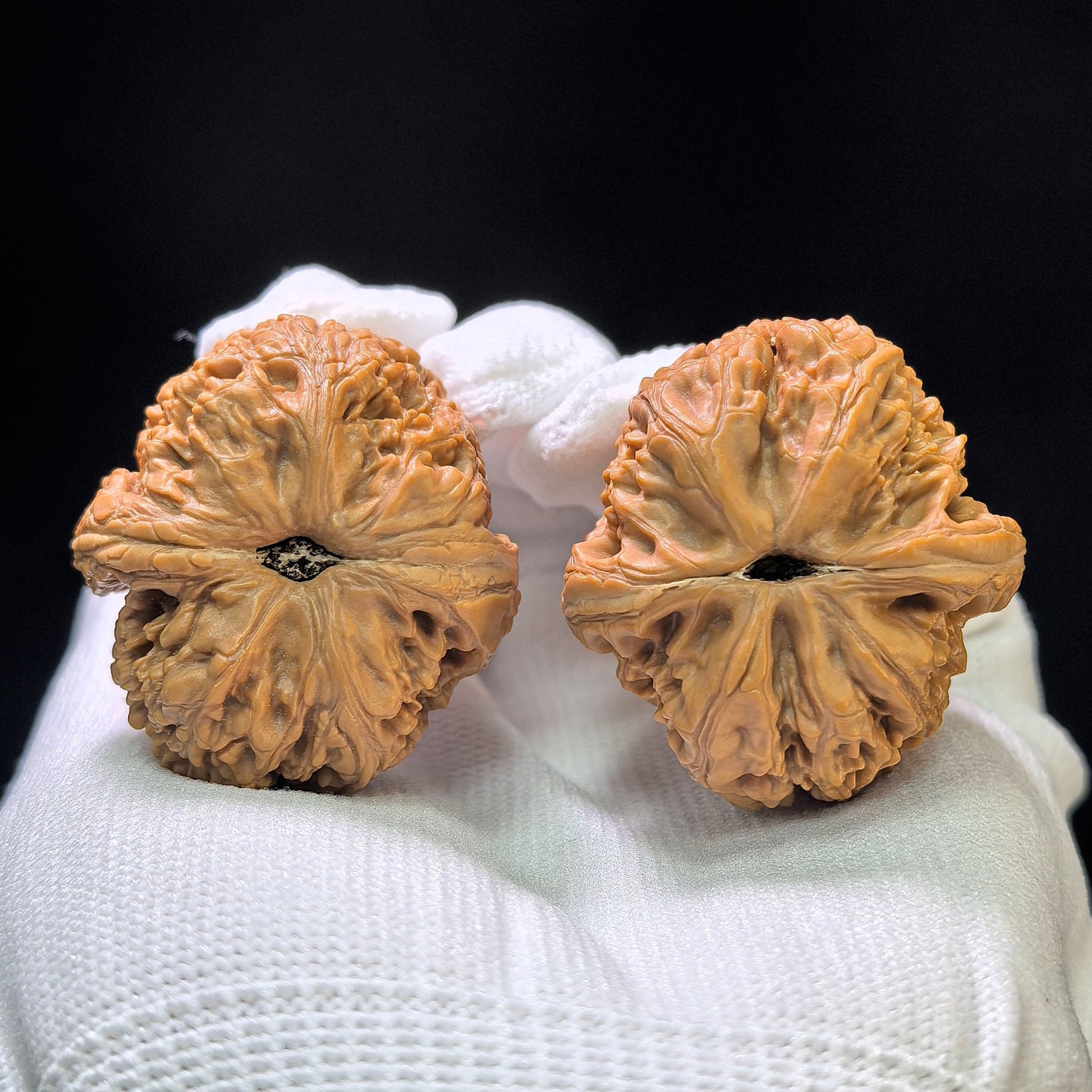 "Meteorite Ingot" Yinshi Yuanbao Pocket Low-Profile Wenwan Walnuts Pair | 36.0mm x 38.0mm | YSYB-1103 - ThePatinaProject