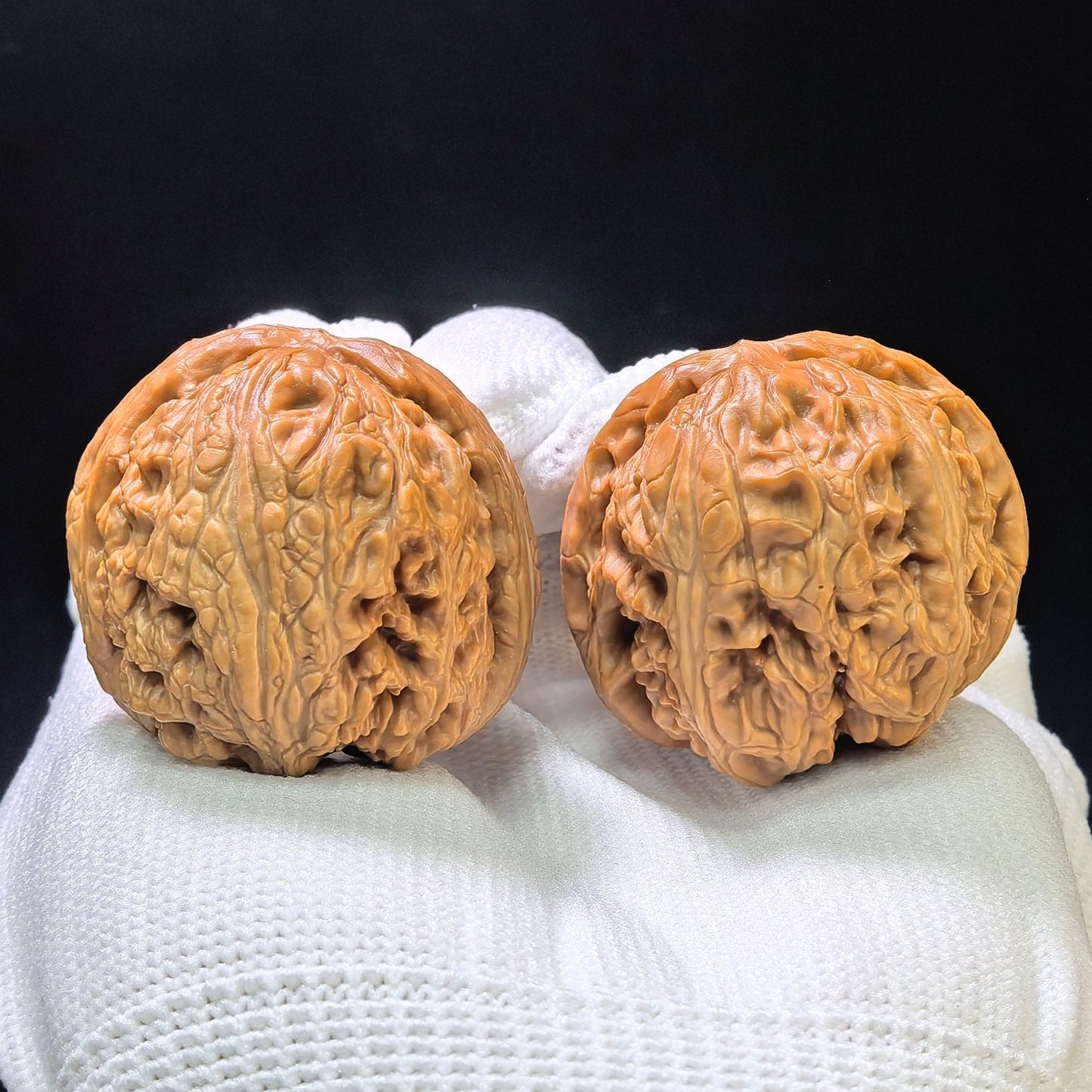 "Meteorite Ingot" Yinshi Yuanbao Pocket Low-Profile Wenwan Walnuts Pair | 36.0mm x 38.0mm | YSYB-1103 - ThePatinaProject