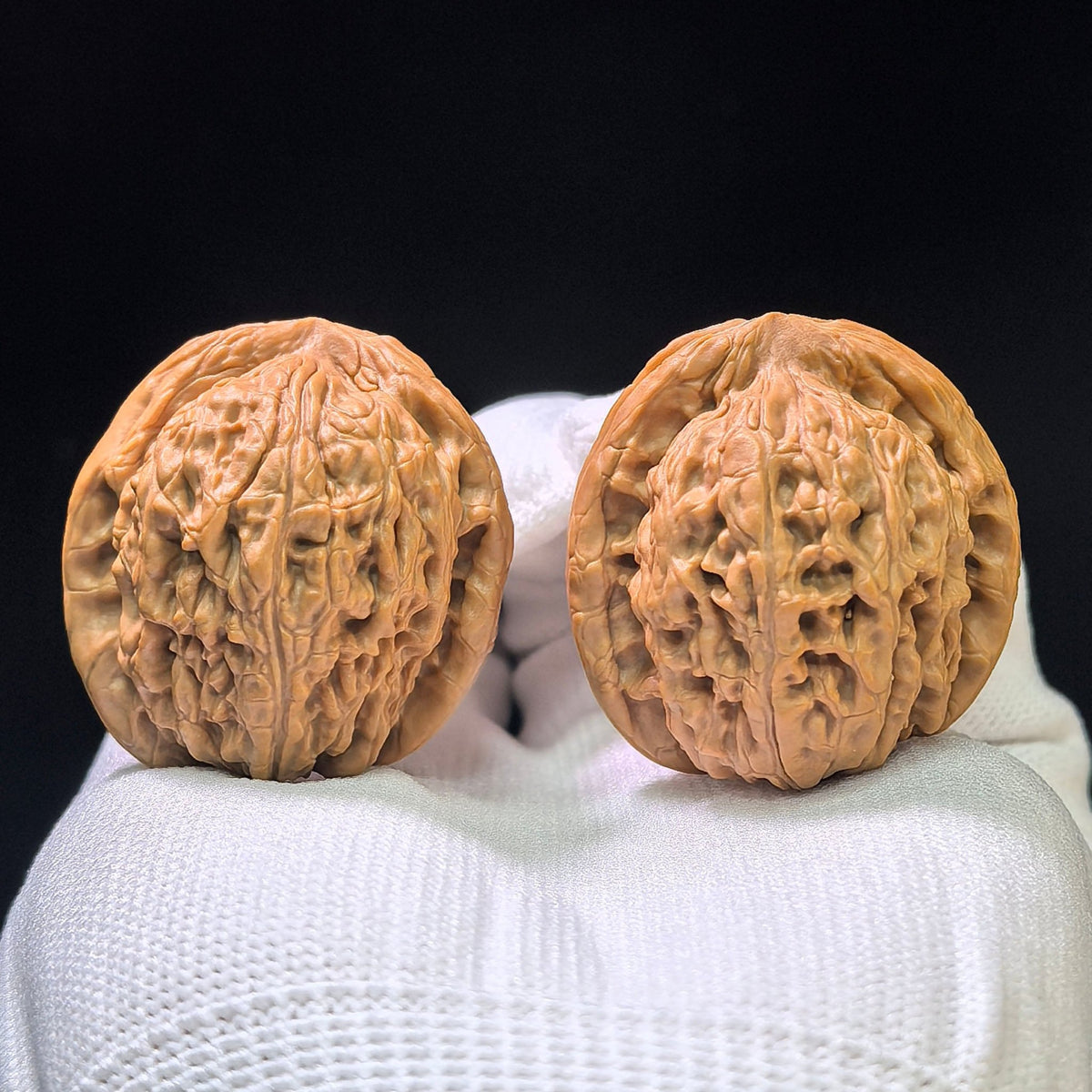 "Meteorite Ingot" Yuanshi Yuanbao Low-Profile Wenwan Walnuts Pair | 36.0mm x 36.0mm | YSYB-1102 - ThePatinaProject