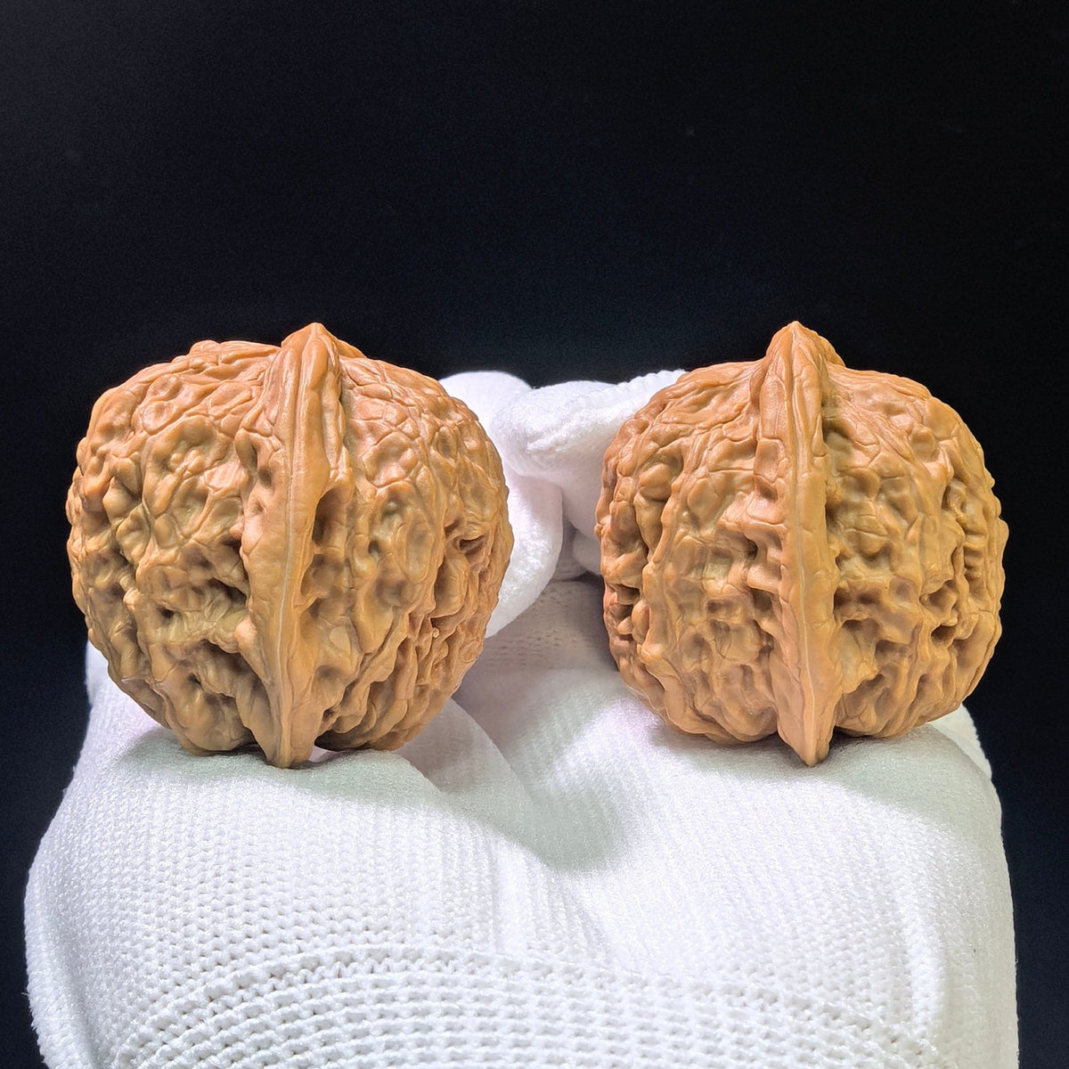 "Meteorite Ingot" Yuanshi Yuanbao Low-Profile Wenwan Walnuts Pair | 36.0mm x 36.0mm | YSYB-1102 - ThePatinaProject