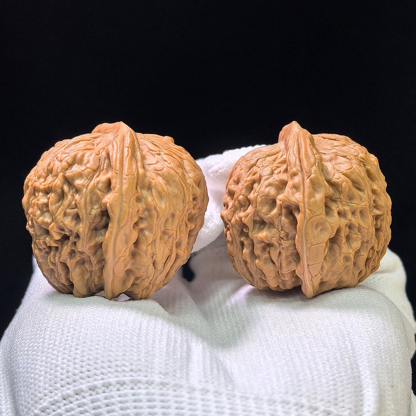 "Meteorite Ingot" Yuanshi Yuanbao Low-Profile Wenwan Walnuts Pair | 36.0mm x 36.0mm | YSYB-1102 - ThePatinaProject