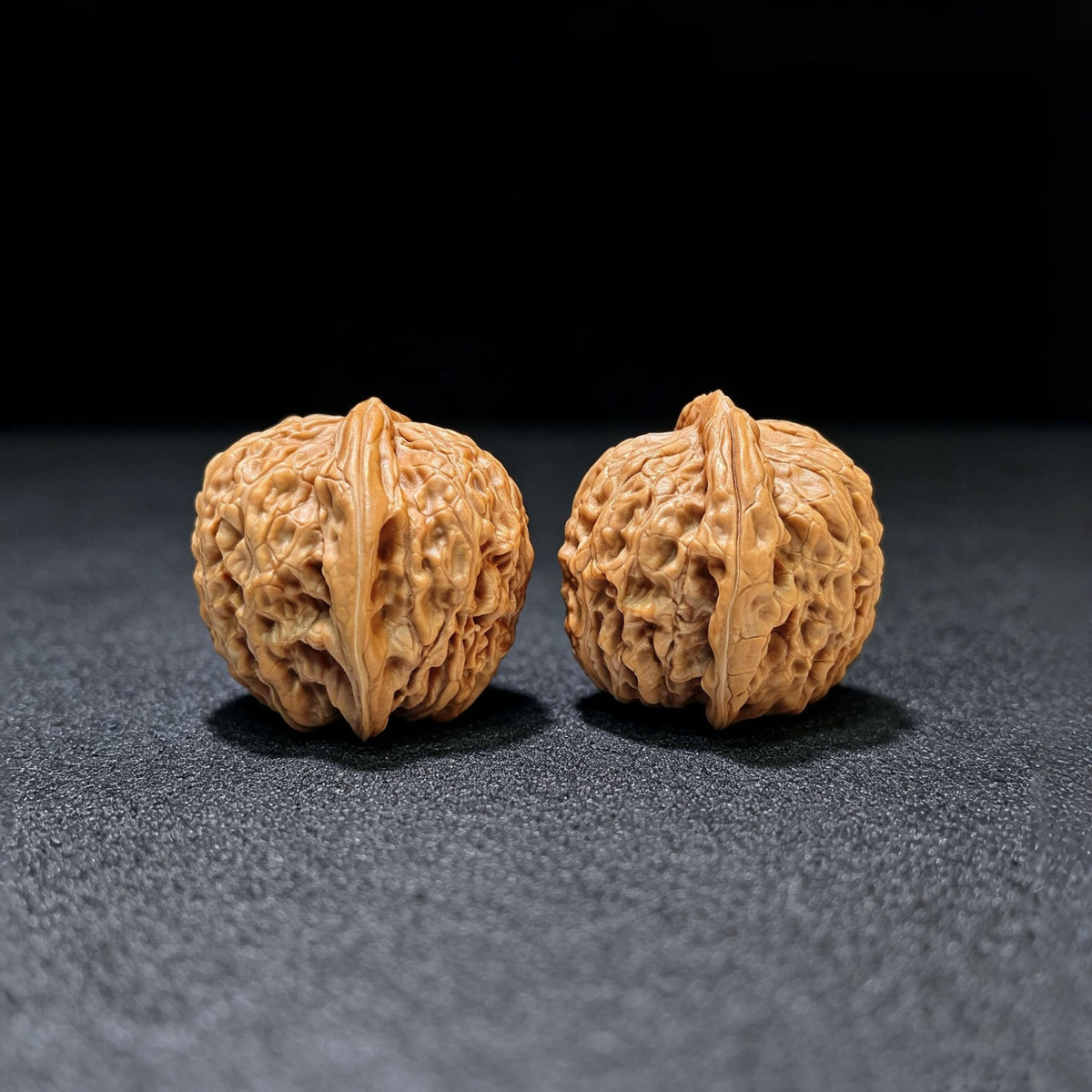 "Meteorite Ingot" Yuanshi Yuanbao Low-Profile Wenwan Walnuts Pair | 36.0mm x 36.0mm | YSYB-1102 - ThePatinaProject
