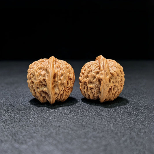 "Meteorite Ingot" Yuanshi Yuanbao Low-Profile Wenwan Walnuts Pair | 36.0mm x 36.0mm | YSYB-1102 - ThePatinaProject